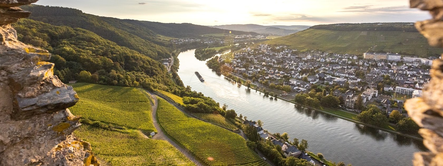Aussicht von der Burg Landshut auf die Mosel