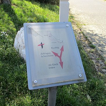 Wegweiser entlang der Strecke