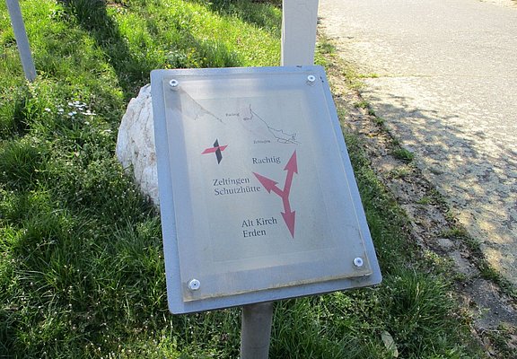 Wegweiser entlang der Strecke