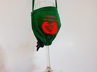 Weinglashalter Stoff grün