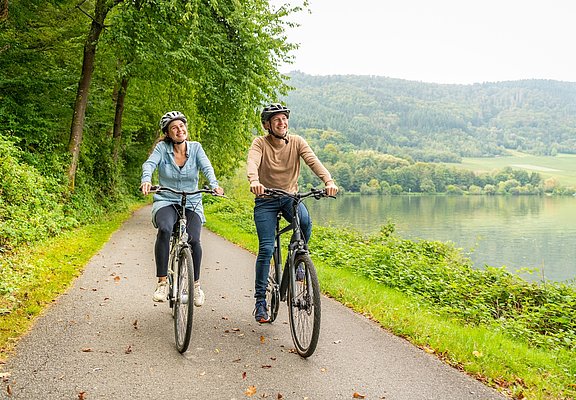 Auf dem Mosel-Radweg zwischen Mehring und Detzem