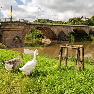 Römerbrücke am Zurlaubener Moselufer