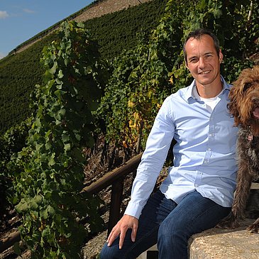 Martin Conrad in den Weinbergen
