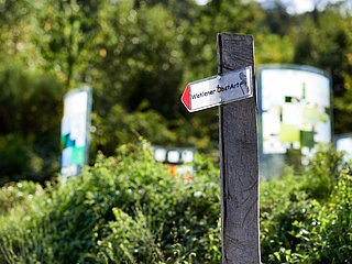 Wegweiser entlang der Strecke