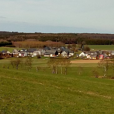 Blick auf die Felderlandschaft von Oberkleinich