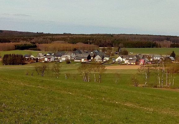 Blick auf die Felderlandschaft von Oberkleinich